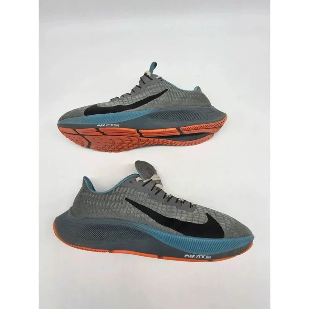 Nike Air Zoom Pegasus 37 By You Womens 8.5 Grey Blue Orange Running CT6720-991
